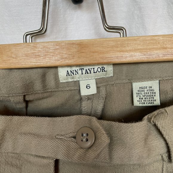 Anne Klein Cigarette High-Waisted Khaki Trouser - Picture 5 of 5